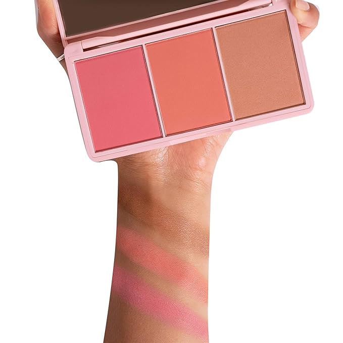 KimChi Chic Beauty Cheeky 3Some Blush Trio, Blush Makeup Palette with 3 Colors, Use Individually or Blend All Shades for Custom Look, 03 Bonita Señorita, 0.47 oz-BrightBean Baby