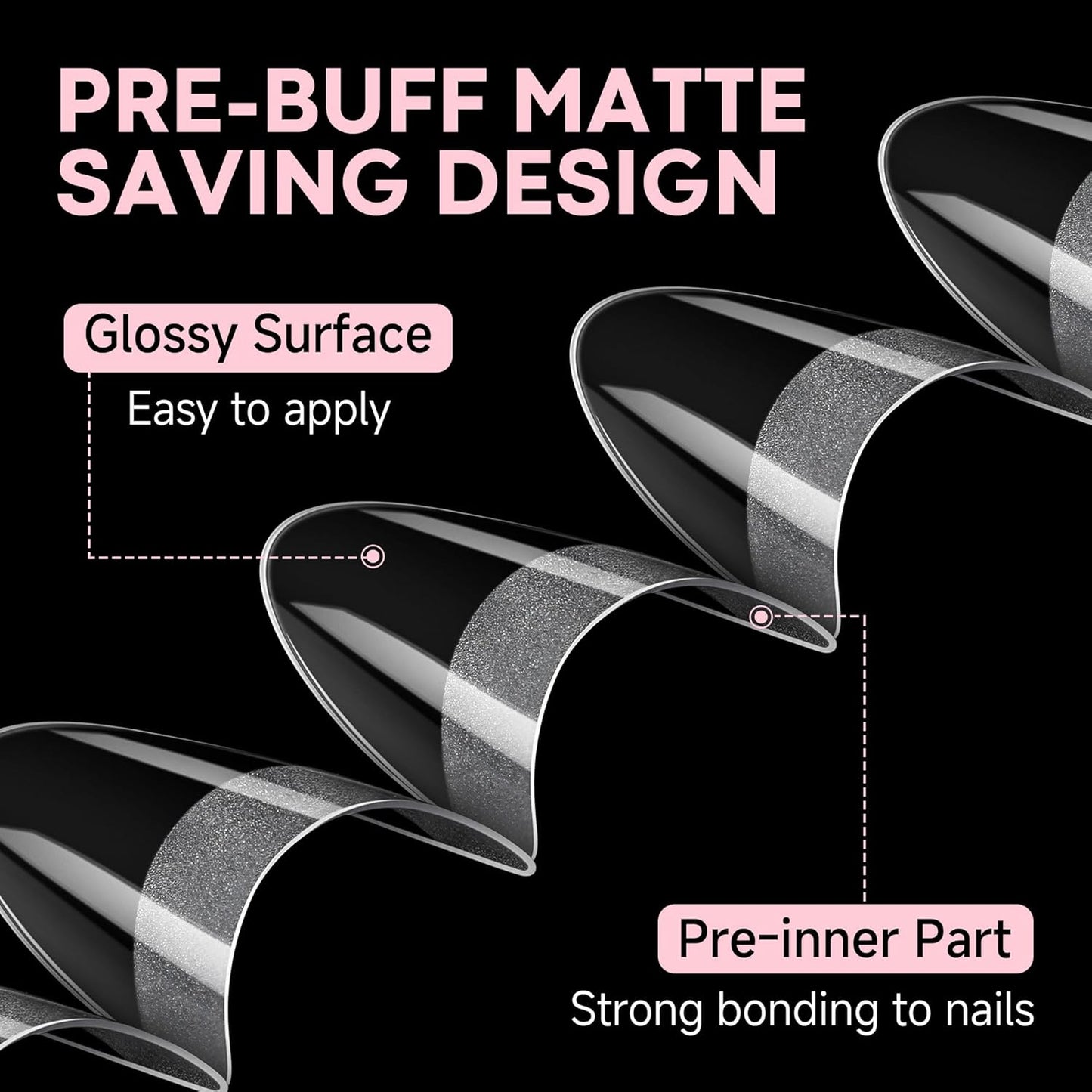 UNA GELLA Gel Nail Tips Almond Shape: 504pcs Medium Almond Nail Tips Half Cover Upgrade Soft Gel Matte Design for DIY Press On Nails Acrylic False Nails Tips 12 Sizes-BrightBean Baby