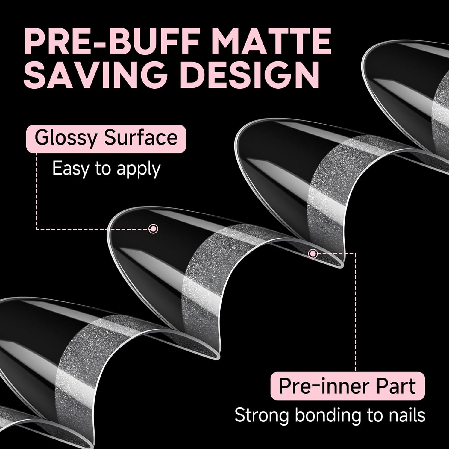 UNA GELLA Gel Nail Tips Almond Shape: 504pcs Medium Almond Nail Tips Half Cover Upgrade Soft Gel Matte Design for DIY Press On Nails Acrylic False Nails Tips 12 Sizes-BrightBean Baby