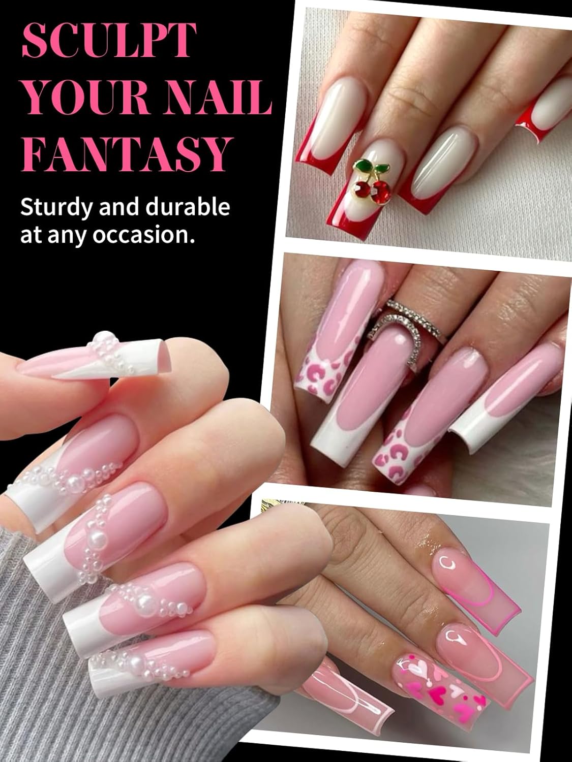 EBANKU Dual Nail Forms for Poly Extension Gel, 150 PCS Nail Molds Reusable 15 Sizes Nail Extension Forms for Builder Gel Manicure Design Salon DIY-BrightBean Baby