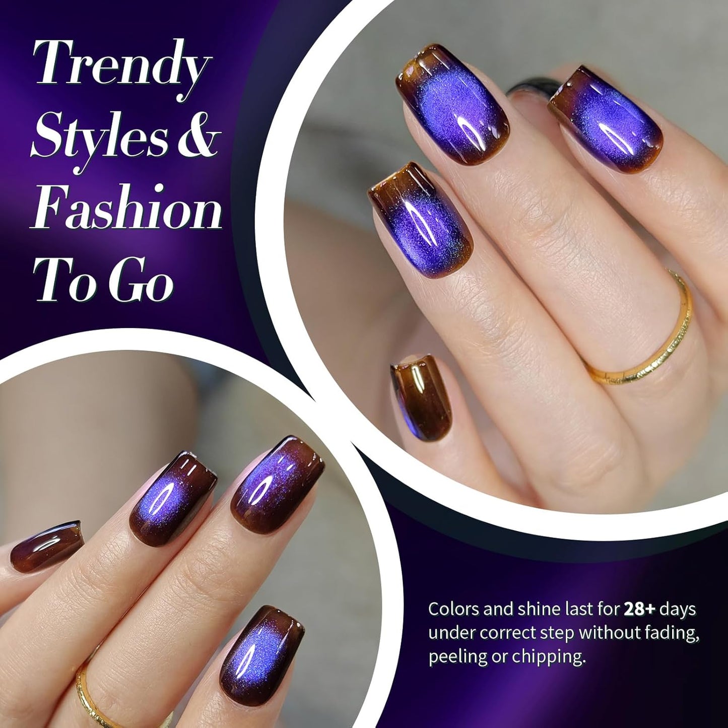 Born Pretty Dark Purple Cat Magnetic Eye Gel, Hema&TPO Free Glitter Cat Magnetic Gel Polish,Fall Winter Magnetic Nail Polish for Nail Art Manicure Salon DIY at Home 15ML-BrightBean Baby