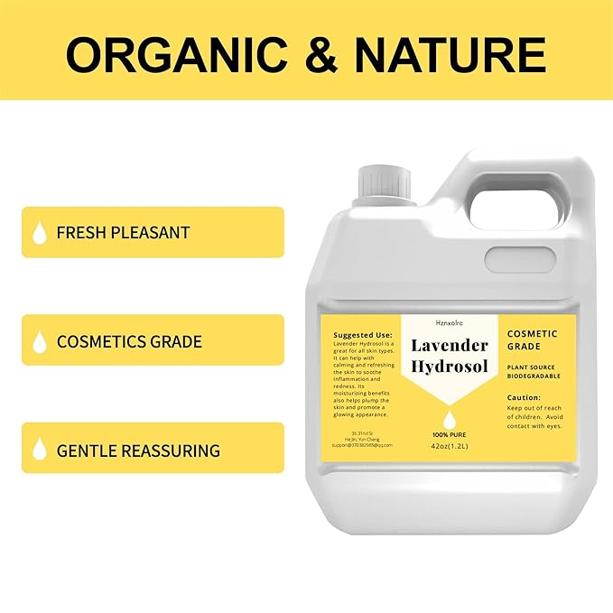 42 oz Lavender Hydrosol for Face Hydrating Mist Hydration, 100% Pure Lavender Water, Cleanses & Softens, Promotes Healthy Skin Cell, Suitable for All Skin Types-BrightBean Baby