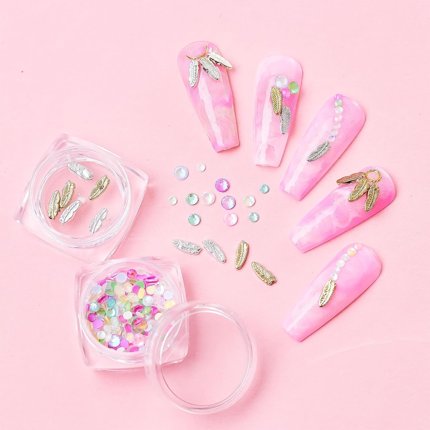 Makartt Nail Decorating Kit Including Designer Nail Stickers, Vivid and Vibrant Colorful Nails Rhinestones DIY Accessories for Nails Art and Salon-BrightBean Baby