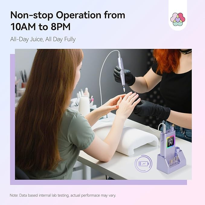 SAVILAND Advanced 50000 RPM Nail Drill Professional: 10S Fast Removal Electric Nail File Portable Nail Filer Electric with Rechargeable Electric Nail Drill Bits Pro Acrylic Nail Manicure Nail Tools-BrightBean Baby