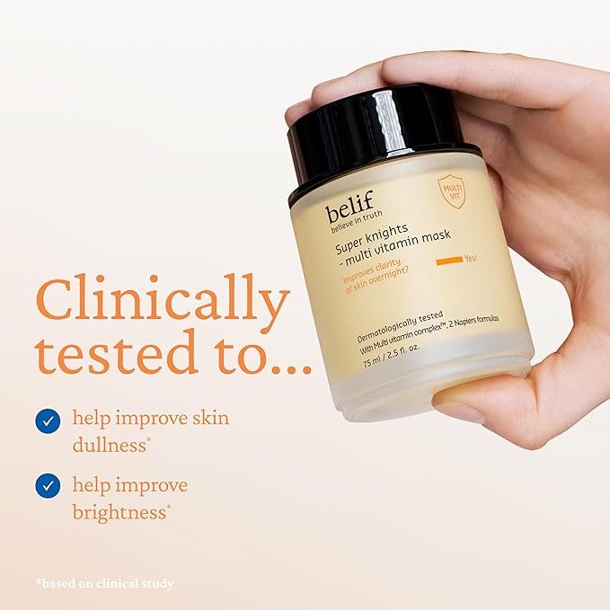 belif Vitamin C Overnight Butter Mask – Hydrating & Rejuvenating Sleeping Mask with Multi Vitamin Complex for Plumping Dull Skin & Refining Uneven Texture, Korean Skincare, 2.5 fl.oz-BrightBean Baby