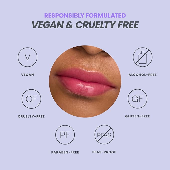 Wonderskin Lip Oil Rehab Serum - Color Changing Lip Oil from Clear to Pink - PH-activated, Non-sticky & Hydrating Tinted Serum for Dry Lips (Kissed)-BrightBean Baby