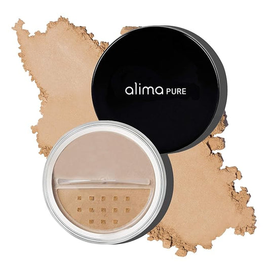 Alima Pure Matte Foundation Loose Mineral Powder Foundation Makeup, Loose Powder Makeup Oil Free Talc Free Powder, Natural Makeup Mineral Foundation Full Coverage Natural Foundation Powder .15 oz/4.5g-BrightBean Baby