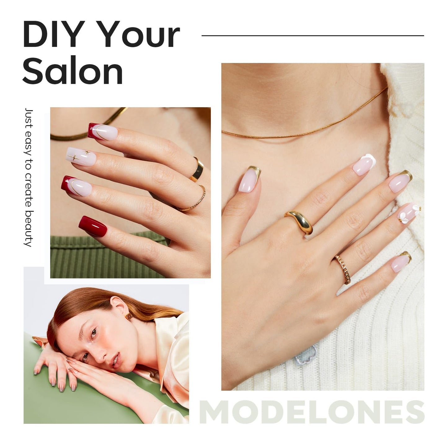 Modelones Short Square Fake Nail Tips - 510Pcs Gel Tips Pre-shaped Half Matte Full Cover Clear Acrylic Gel Kit False Press on Nails for Extension DIY Salon 15Sizes-BrightBean Baby