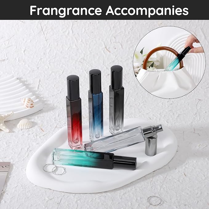 Segbeauty 0.34oz Refillable Perfume Bottle Travel, 5 Pack Glass Spray Bottles for Perfume, 10ml Empty Mini Fine Mist Cologne Travel Bottle, Portable Cologne Sprayer Atomizer with Refill Tool Kit-BrightBean Baby