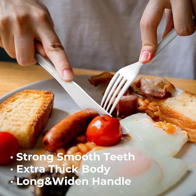 600Pack Disposable Plastic Forks Bulk White Heavy Duty Silverware - Value Pack Cutlery Set For Parties, Restaurant (600FORKS)