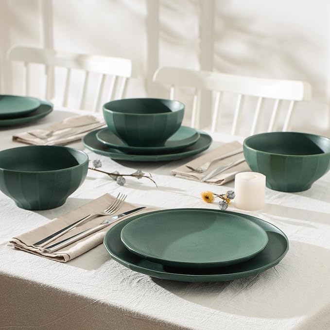 Stone Lain Rio 4-Piece Salad Plate Set Stoneware, Green