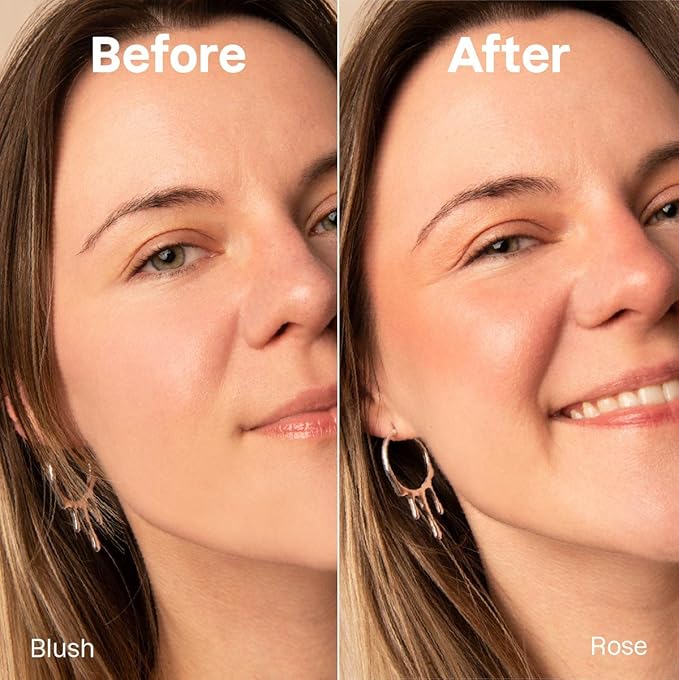 ATTITUDE Oceanly Lightweight Blush Stick, Titanium Dioxide-Free, EWG Verified, Plastic-Free, Vegan & Cruelty-free Makeup, Rose, 0.3 Ounces-BrightBean Baby