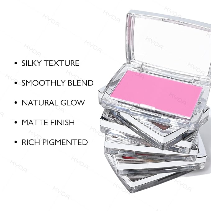 KYDA Pink Blush Powder, Make Up Pink Face Powder Face Blusher, Blendable Formula, Lasting Moisturizing, Ultra Fine Lightweight Texture