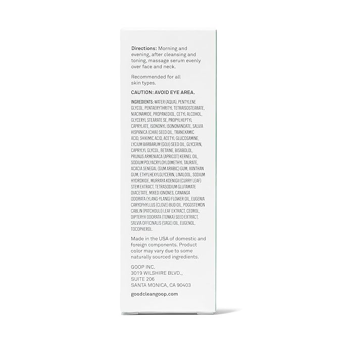 good.clean.goop beauty The Healthy Aging Serum | Facial Serum with Tranexamic Acid, Shikimic Acid & Goji Berry Oil | Serum to Help Smooth Wrinkles and Fine Lines | Anti-Aging Serum | Vegan | 1 Fl oz-BrightBean Baby