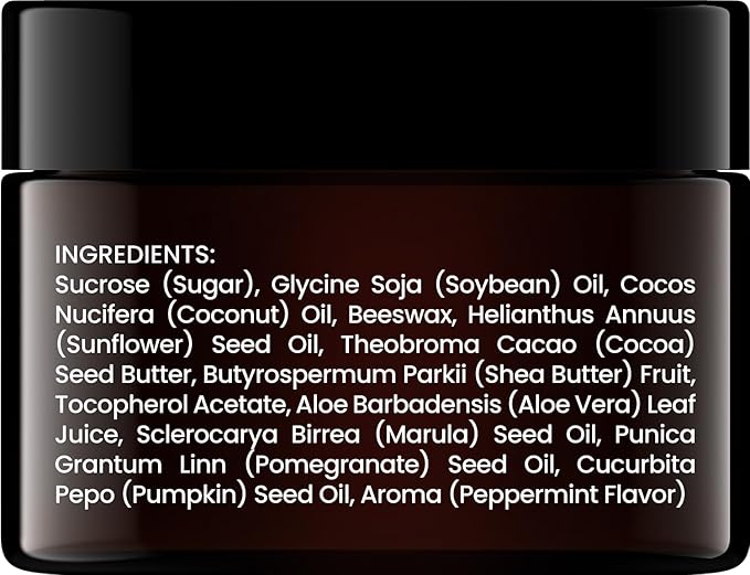 Brooklyn Botany Lip Scrub Exfoliator 1 oz – Lip Moisturizer for Dry Lips and Chapped Lips – Gentle Lip Exfoliator for Smooth and Brighter Lips – Peppermint Flavor-BrightBean Baby