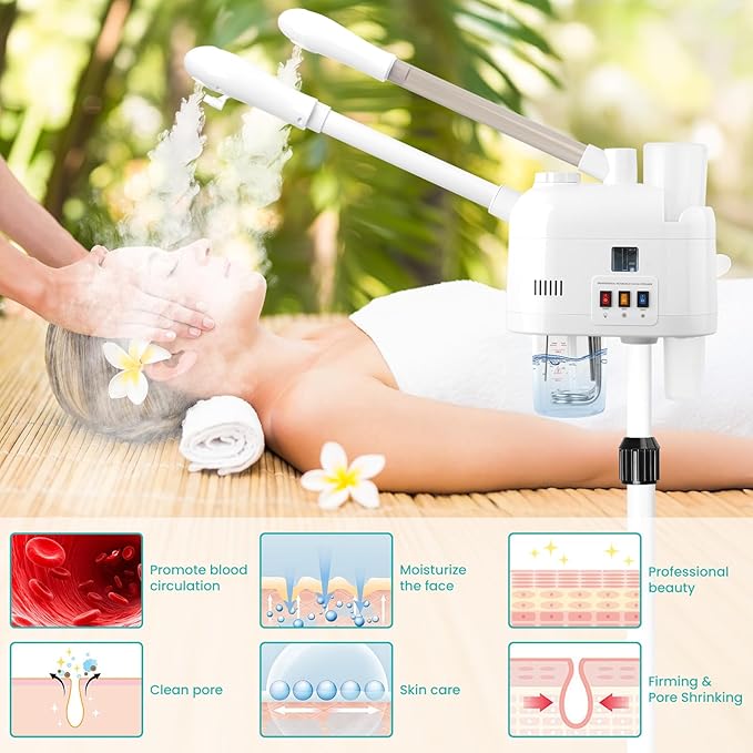 face steamer for hot and cold, Face Steamer with More Steam, Adjustable Height for Face Steamer Suitable for Personal Home and Professional Personal Care Places, Moisturizing or Hydrating.-BrightBean Baby
