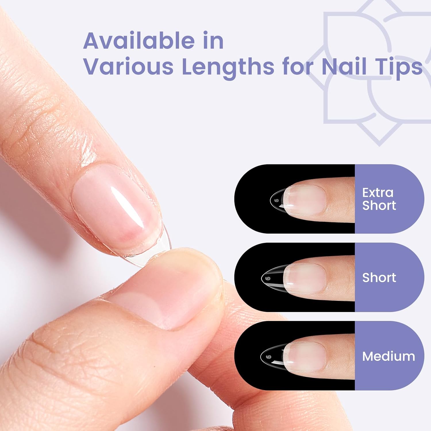 Extra Short Almond Nail Tips: 240Pcs Small Almond Shape Soft Gel Fake Nail Tips for Nail Extension, 12 Sizes Full Cover Clear Press on Nails for Girls for Home DIY Salon-BrightBean Baby