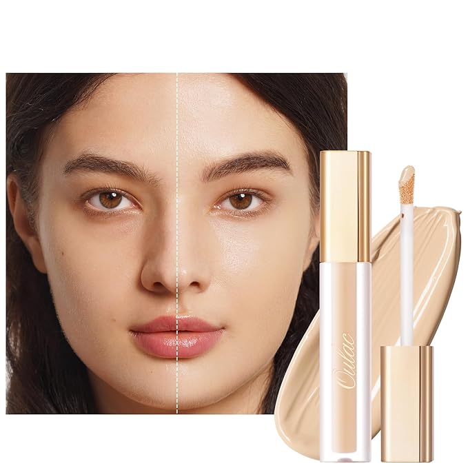 Oulac Concealer Full Coverage, Concealer Stick for Dark Circles, Hydrating Concealer Infused with Hyaluronic Acid, Lightweight, Long Lasting, Vegan Concealer 3.8ml, Shade: C2 Ivory-BrightBean Baby
