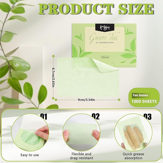 1000pcs Oil Blotting Sheets for Face, Blotting Paper for Oily Skin, Clean and Clear Oil Absorbing Sheets-BrightBean Baby