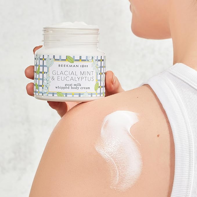 Beekman 1802 Glacial Mint & Eucalyptus Whipped Body Cream - 8 oz - Scented - Moisturizes, Soothes & Softens - With Coconut Oil & Mango Seed Butter - No Irritation - Good for Sensitive Skin-BrightBean Baby