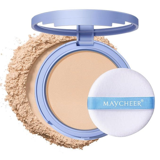 Oil Control Face Pressed Powder, Matte and Smooth Translucent Powder Setting Powder Makeup, Waterproof Long Lasting Finishing Face Powder, Cruelty-free, 0.35Oz (02 Natural)-BrightBean Baby