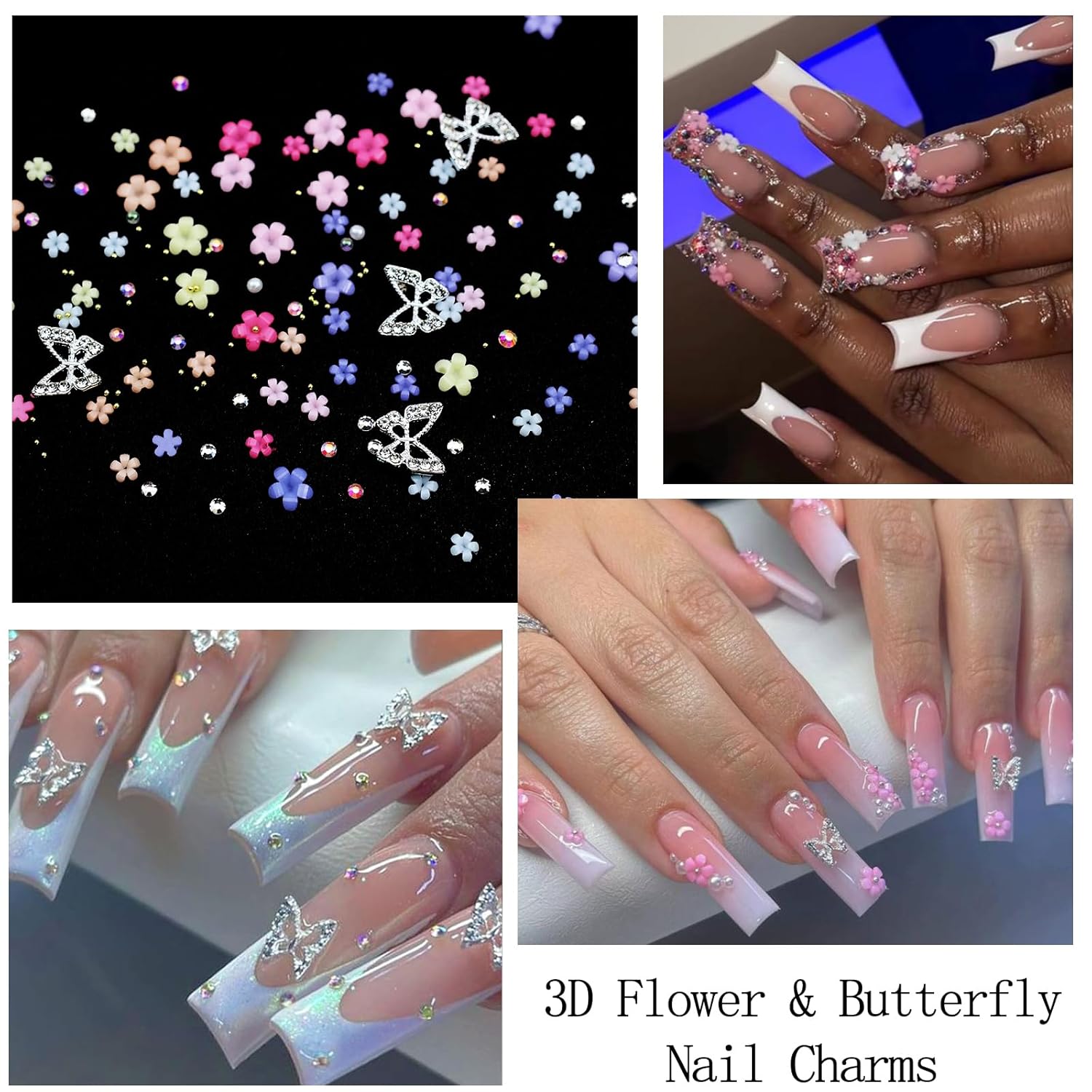 Nail Charms Rhinestones Colorful Nail Art Gems with Glue Gel Flatback Pearls Supplies Luxurious Crystal AB Rhinestones Nails Accessories Jewelry Pearls for Women Nails DIY Design-BrightBean Baby