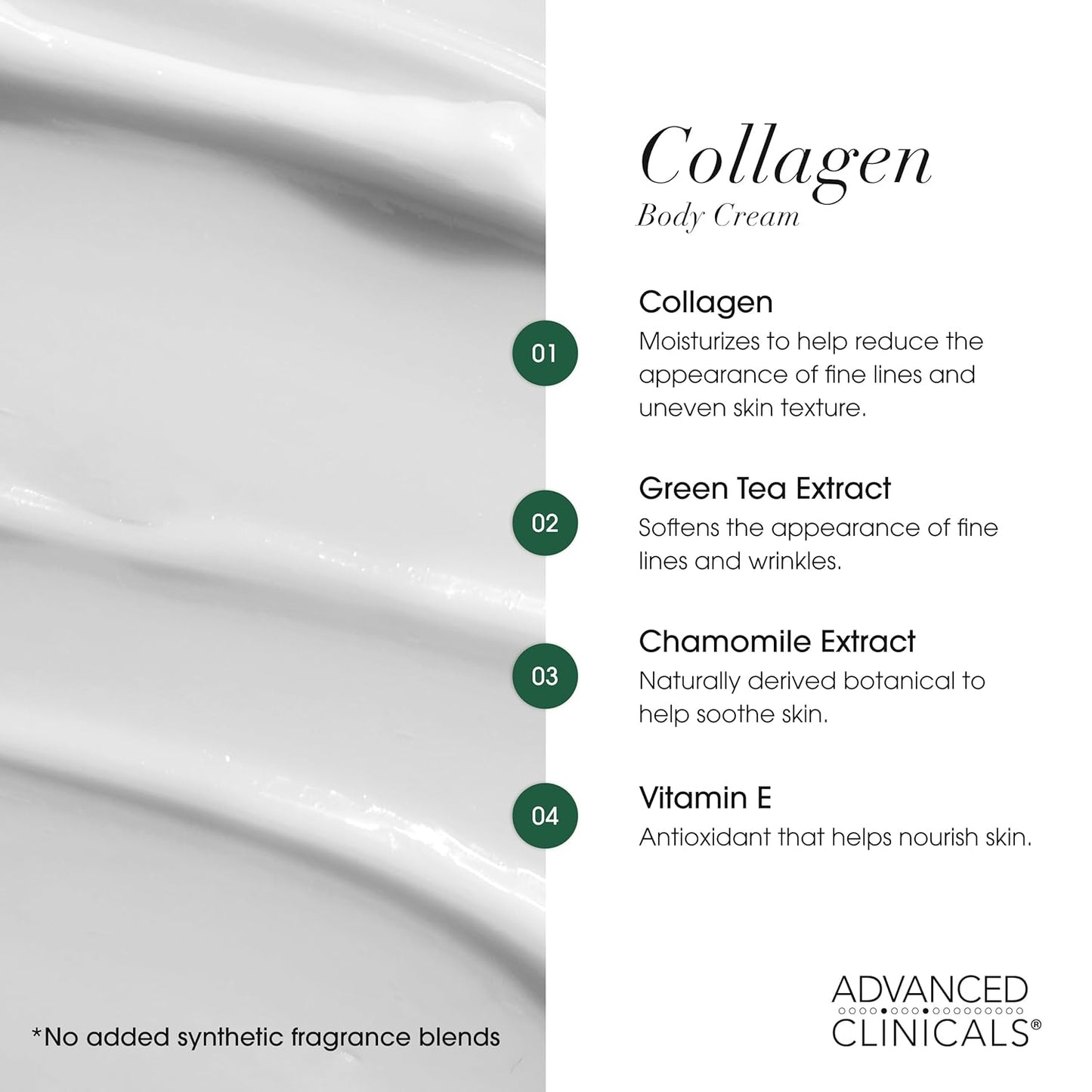 Advanced Clinicals Collagen Cream Body Lotion & Face Moisturizer W/Vitamin E | Skincare Moisturizing Collagen Lotion For Women, Men, Hand, & Neck Improves Look Of Crepey Skin & Uneven Dry Skin, 16Oz-BrightBean Baby