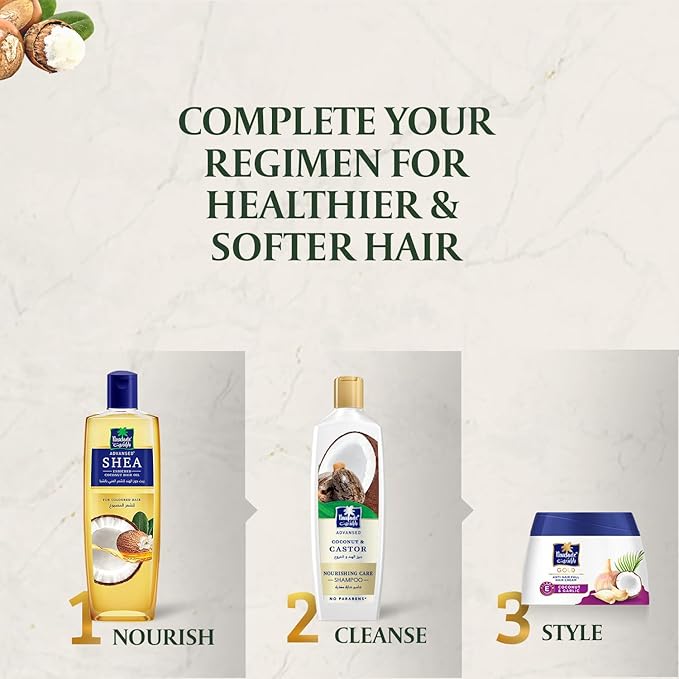 Parachute Advansed Coconut oil enriched with Shea Hair Oil| Moisturising Hair Oil|Nourishes Hair| For Frizz- Free, Soft & Shiny Hair| No Silicones & Parabens |10.1 Fl.oz-BrightBean Baby