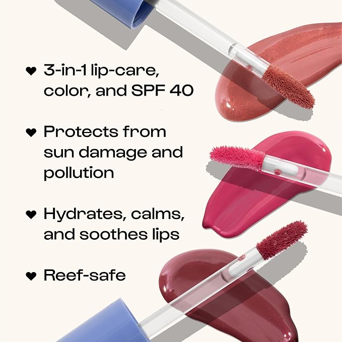 ALLEYOOP Sun Serum Lip Oil SPF 40 – Tinted Lip Oil with SPF, Hydrating Tinted Lip-Moisturizer for Women, Lips Sunscreen for Cracked Lips, Smooths & Soothes, Vegan, Travel-Friendly, Daylight-BrightBean Baby