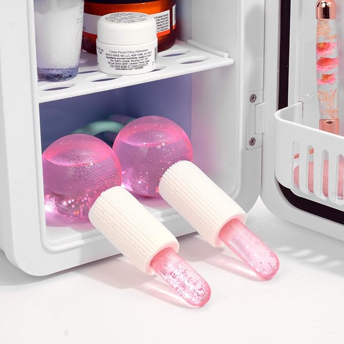 Facial Ice beauty ball- 2PC Globes Pink Facial Roller for Cold or Hot Skin Massagers Globe Durable Quartz Glass for Face and Eye Rollers Reduce Puffiness-BrightBean Baby