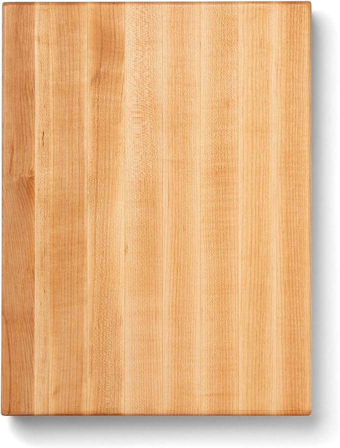 John Boos RA-Board Series Rectangular Wood Bamboo Maple Cutting Board 20”x15” – 2.25” Thick, 20-lb Reversible Butcher Block with Edge-Grain & Finger Grips – Made in the USA
