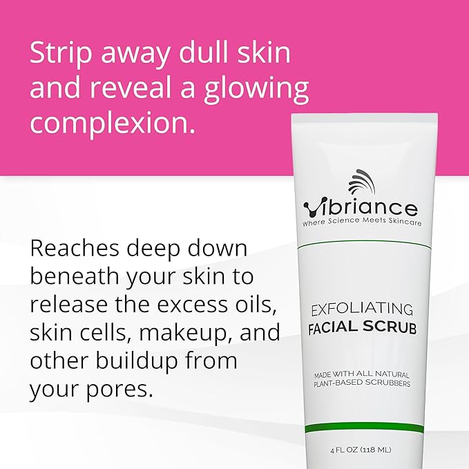 Vibriance Ultra-Gentle Face Scrub, 4 fl oz - Exfoliating Facial Wash Unclogs Pores - Sulfate and Paraben-Free Exfoliator For All Skin Types - Made with Natural Ingredients-BrightBean Baby