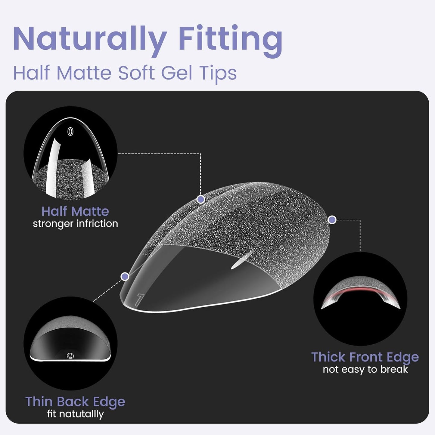 Medium Almond Nail Tips: 240PCS Soft Gel Clear Almond Pre-Shaped Nails Tips, 12 Sizes Full Cover Fake Press on Nails for Acrylic Nail Tip Home DIY Salon Nails-BrightBean Baby