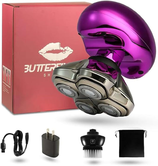Skull Shaver Butterfly Kiss Pro (Purple): Best Electric Shaver for Bikini, Leg, Body Shaving-BrightBean Baby