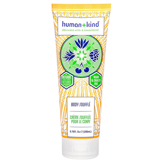 Human+Kind Body Souffle - Light, Fluffy Skin Conditioner for Hydrating and Smoothing Dry Skin - Natural, Vegan Formula with Shea Butter and Apricot Kernel Oil - Light, Fresh Fragrance - 6.76 oz-BrightBean Baby