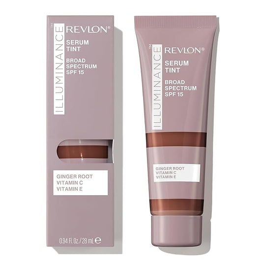 Revlon Illuminance Tinted Serum, Triple Hyaluronic Acid, Evens Out Skin Tone Over Time and Hydrates All Day, SPF 15, 605 Rich Mahogany, 0.94 fl oz.-BrightBean Baby