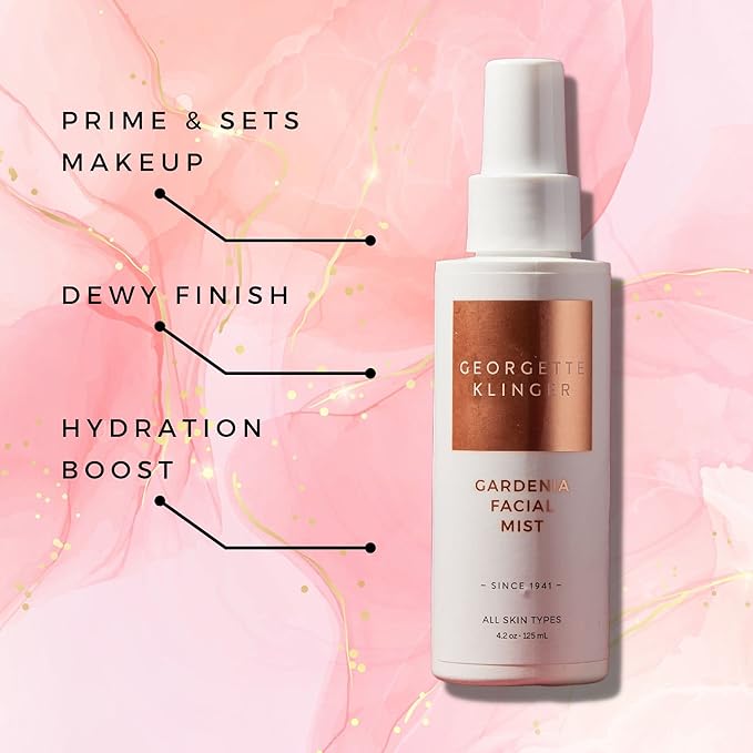 Georgette Klinger Gardenia Facial Mist - Collagen-Infused Face Spray, Long-Lasting Makeup, Hydration for Dewy and Smooth Skin, Anti Aging for All Skin Types- 4.2 oz-BrightBean Baby