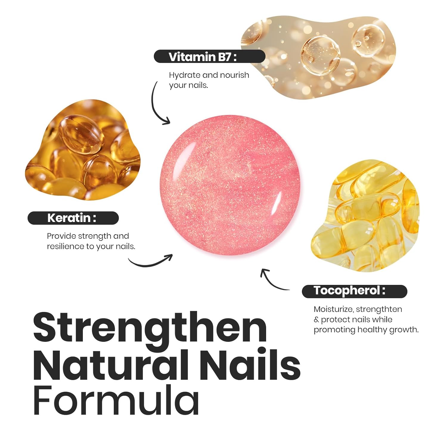 Beetles Pearl Nail Polish Set Mermaid Glow, 6 Colors Shimmer Pearl Pink Purple Quick Dry Nail Polish Long Lasting DIY Manicure Gift for Girls Women Nail Strengthener Polish-BrightBean Baby