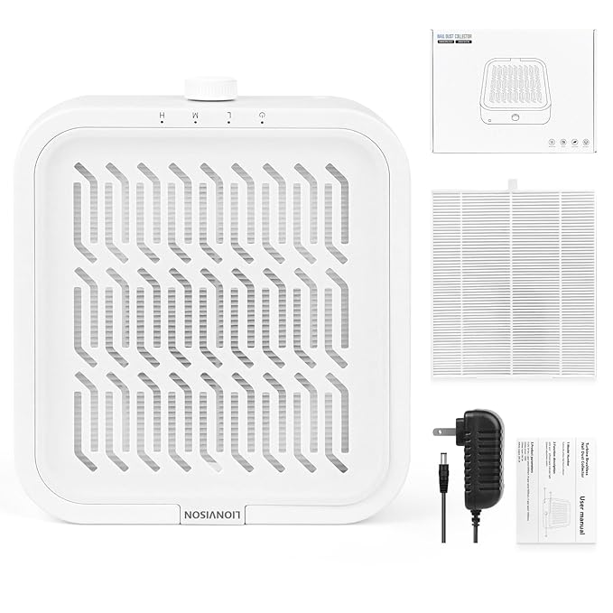 LIONVISON Nail Dust Collector for Salons: Vacuum Fan Dust Suction Machine for Beginners DIY - Manicure Pedicure Tool with Reusable Filter for Home-BrightBean Baby
