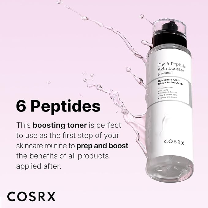 COSRX 6X Peptide Collagen Booster Toner Serum 150mL/5.07 Fl.Oz, Skin Renewal Boosting Facial Essence, Niacinamide & Hyaluronic Acid for All Skin Types, Korean Skincare, Paraben Free-BrightBean Baby