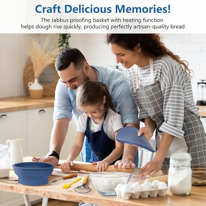 Electric Heating Bread Proofing Basket, Sourdough Starter Warmer - 4 Heat Settings, Foldable 9-Inch Sourdough Starter Kit, Banneton Sourdough Bread Baking Supplies