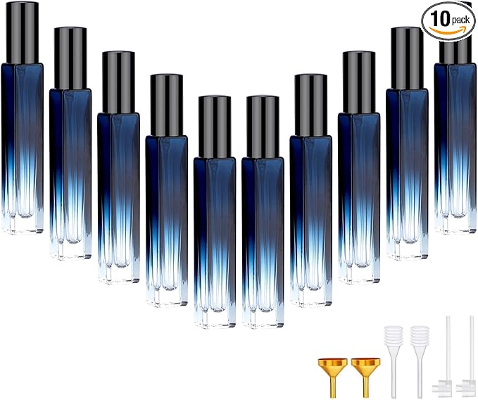 Segbeauty 10 Packs Perfume Bottles Empty, 10ml Refillable Portable Cologne Sprayer, 0.34oz Glass Spray Bottles for Dispensing Perfume, Mini Travel Size Perfume Atomizer Sample Container for Frangrance-BrightBean Baby