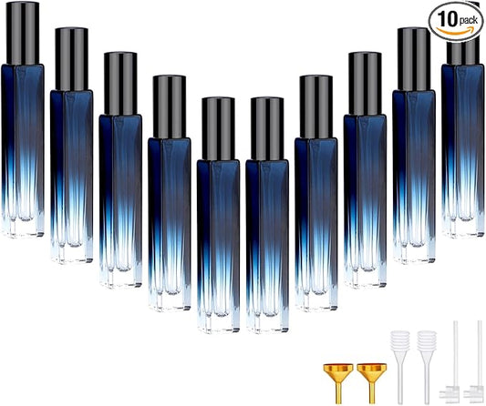 Segbeauty 10 Packs Perfume Bottles Empty, 10ml Refillable Portable Cologne Sprayer, 0.34oz Glass Spray Bottles for Dispensing Perfume, Mini Travel Size Perfume Atomizer Sample Container for Frangrance-BrightBean Baby