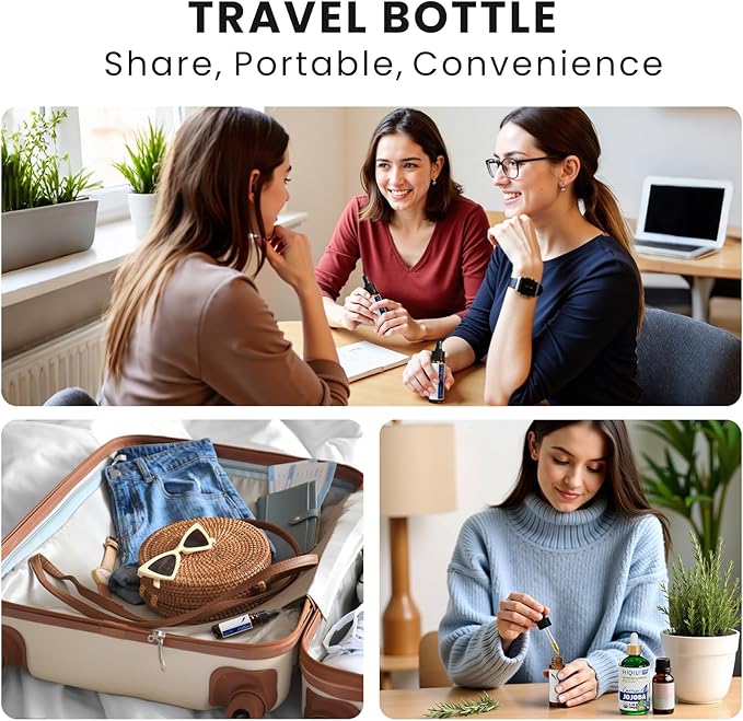 HIQILI Peppermint Essential Oil Add to Spray, Diffuser, Can Enjoy Air Freshening, Use in Kitchen, Bedroom, Office, Extra Free Travel Bottle - 3.38 Fl Oz/100 ML-BrightBean Baby