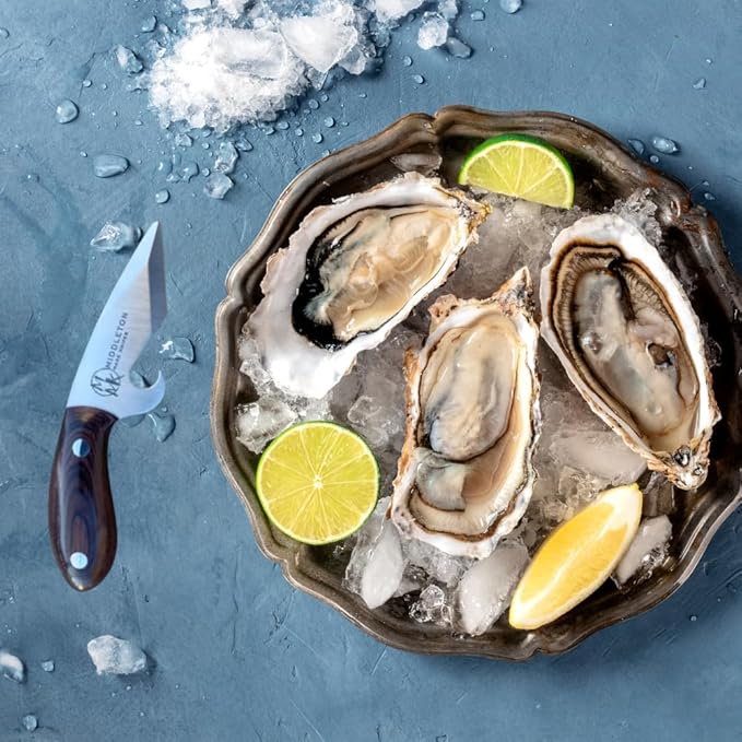 Middleton Made Knives Brew Shucker, Oyster Shucking Knife with Bottle Opener, Handmade & Professional Shucker Tool, USA Made, Walnut