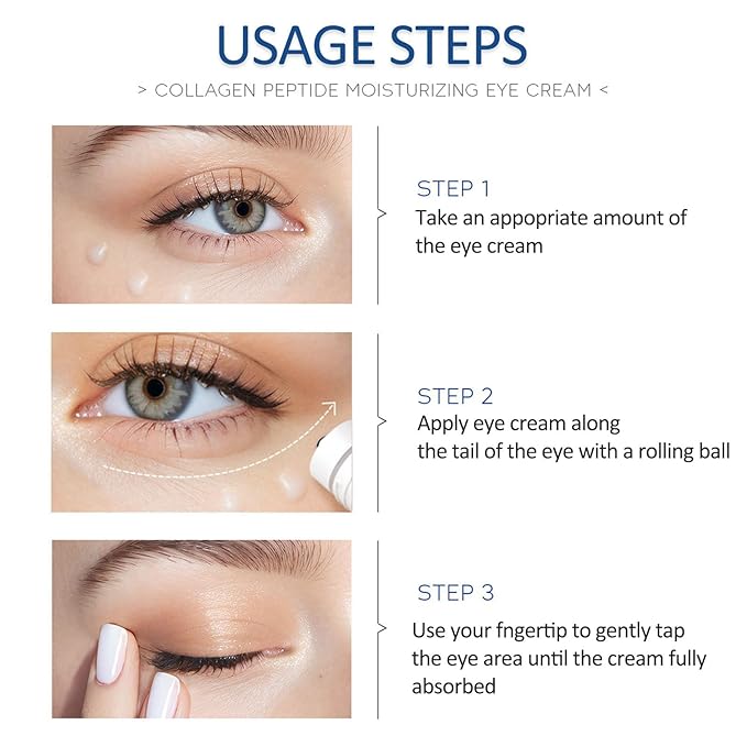 Ceramide Under Eye Cream, Hydrating Eye Cream, Eye Wrinkle Cream With Massage Head, Eye Cream Anti Aging, Dark Circle Eye Cream For Women & Men, eye moisturizer For All Skin Type-BrightBean Baby