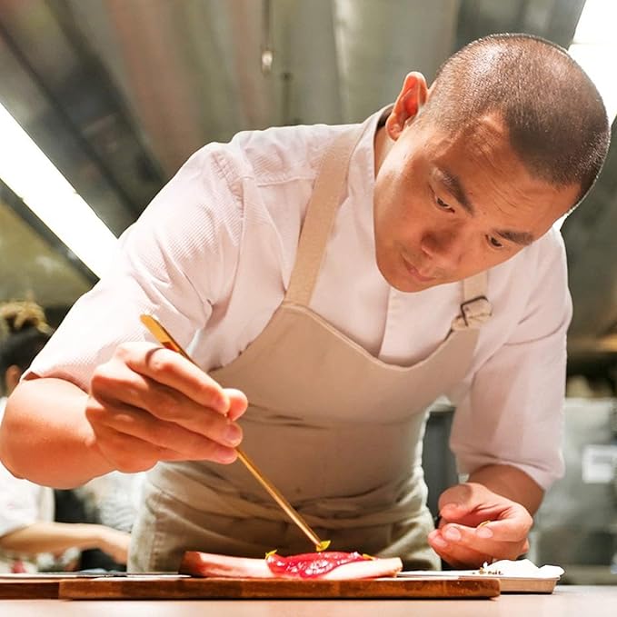 CREATIVECHEF 8 Inch Curved Stainless Steel Precision Kitchen Cooking Multi-function Tweezers Culinary Offset Tweezer Tongs (8" Curved, Bronze)