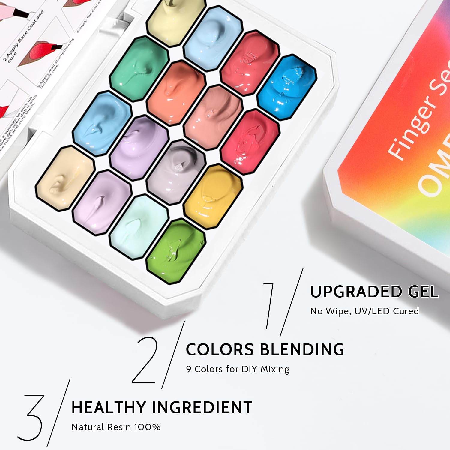 Sponge Pat Paint Nail Gel, Ombre Nails Gradient Gel Nail Blush Blooming Aura Nails Drawing Stripper Floral Painting DIY Nail Art, No Wipe, UV/LED Curing (16 Colors G)-BrightBean Baby