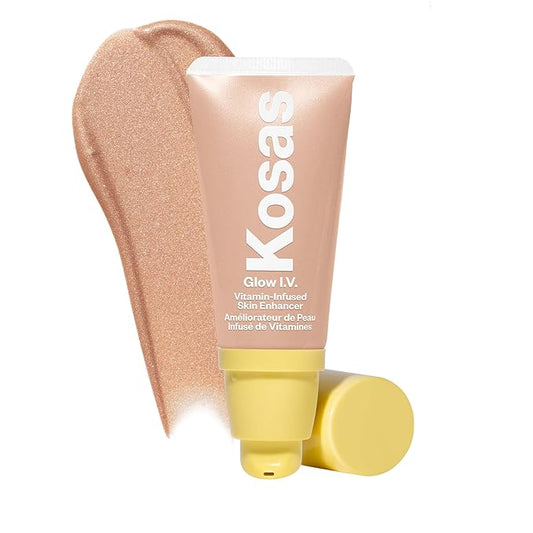 Kosas Glow I.V. Vitamin-Infused Skin Enhancer Face Makeup - Tinted Beauty Highlighter for a Healthy Glow - Illuminate-BrightBean Baby