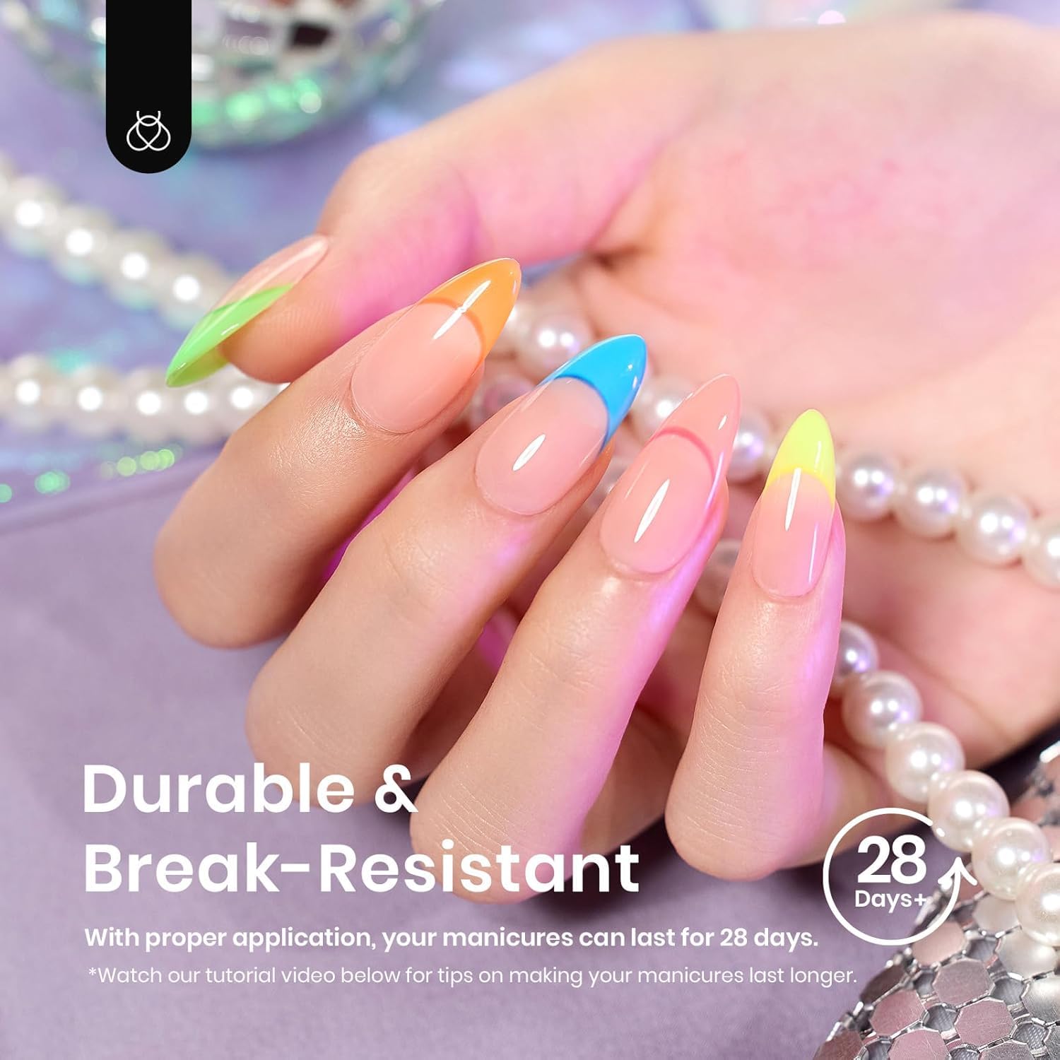 Beetles Gel Nail Tips Medium Almond Etch X Nail Tips, 12 Sizes 288 PCS Half Matte Full Cover False Nails Clear Acrylic Nails Glue on Nails DIY Gift for Women-BrightBean Baby